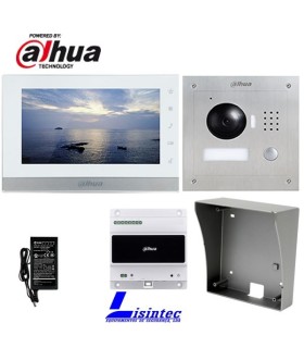 Kit de Videoportero IP Dahua de 2 hilos, compuesto por VTO2000A-2 y VTH1550CHW-2