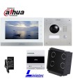 Kit de Videoporteiro 2 fios IP Dahua composto por VTO2000A-2 e VTH1550CHW-2, instalação de encastrar
