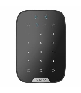 Clavier sans fil Ajax noir avec lecteur d'étiquettes et cartes Mifare