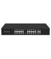 16 Ports + 2 Uplink RJ45 Gigabit + 1 SFP 300W PoE Swich