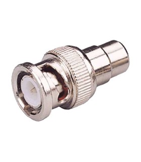 Conector BNC macho a RCA femea.