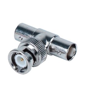 Conector T de derivação BNC macho a dois BNC fêmea